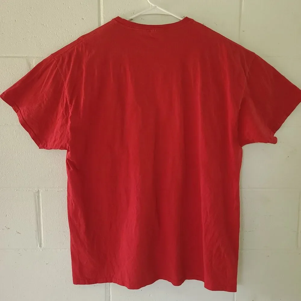 Death Row Records Red Short Sleeve T Shirt Men's Size 2XL Cotton Crew Neck Y2k